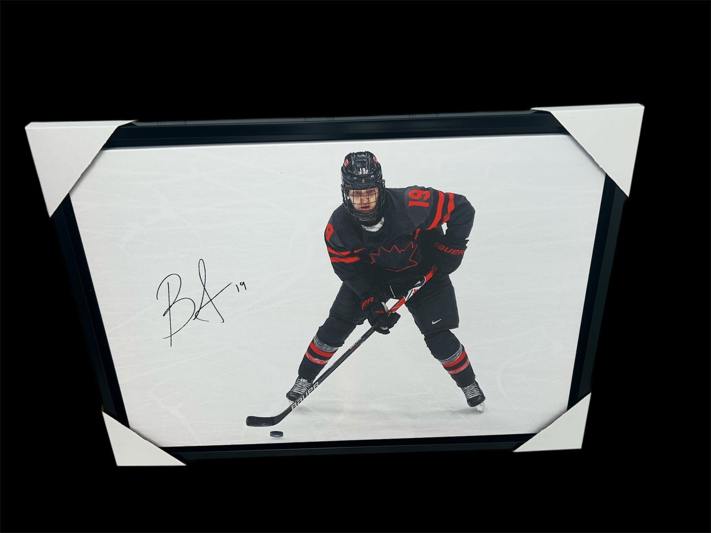 Brianne Jenner Team Canada Autographed 23x32 Frames Canvas with Puck
