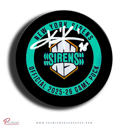 Kristyna Kaltounkova New York Sirens PWHL Autographed Official 2025-26 Game puck