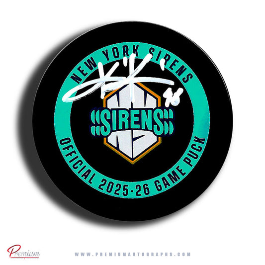 Kristyna Kaltounkova New York Sirens PWHL Autographed Official 2025-26 Game puck