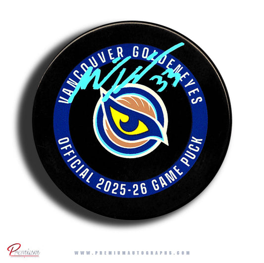 Michelle Karvinen Vancouver Goldeneyes PWHL Autographed Official Game Puck