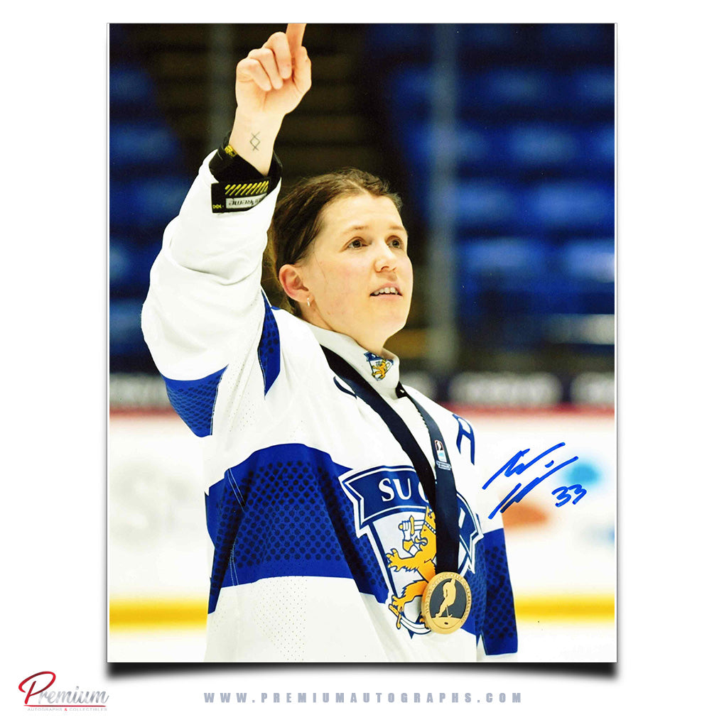 Michelle Karvinen Team Finland Autographed 8x10 Photograph Gold Medal Celebration