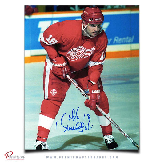 Mike Krushelnyski Detroit Red Wings Autographed 8x10 Photograph Faceoff