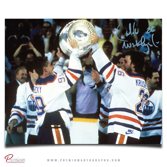Mike Krushelnyski Edmonton Oilers Autographed 8x10 Photograph Stanley Cup Celebration w/ Gretzky