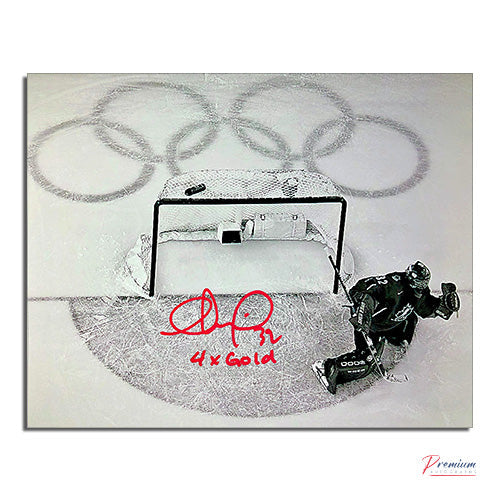 Charline Labonte Team Canada Signed 8x10 Photograph Olympic Rings w/ 4x Gold Inscription