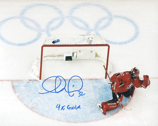 Charline Labonte Team Canada Signed 8x10 Photograph Overhead w/ 4x Gold