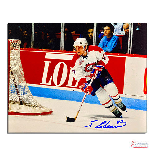 Stephan Lebeau Montreal Canadiens Signed 8x10 Photograph Around the Net