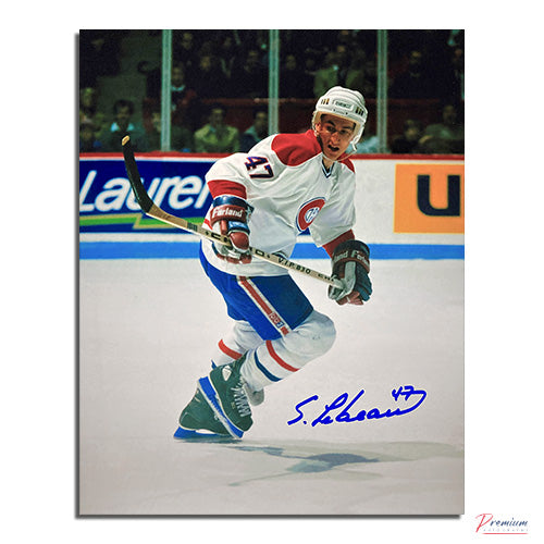 Stephan Lebeau Montreal Canadiens Signed 8x10 Photograph on the Attack