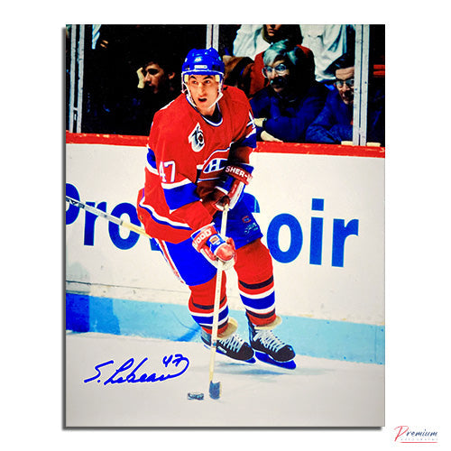 Stephan Lebeau Montreal Canadiens Signed 8x10 Photograph with Puck on Backhand