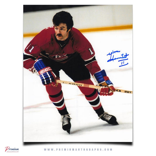 Yvon Lambert Montreal Canadiens Signed 8x10 Photograph Red Jersey