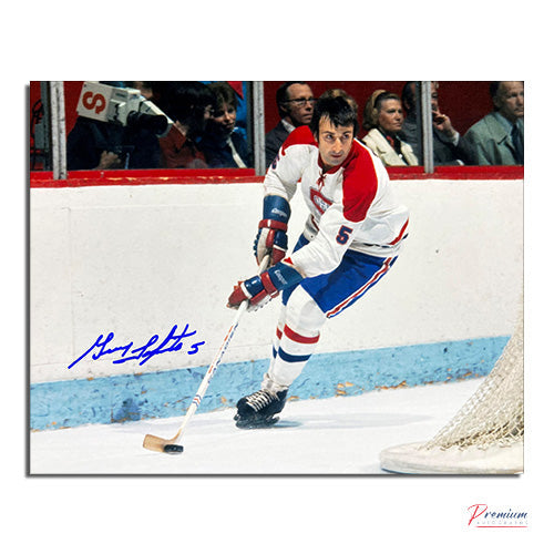 Guy Lapointe Montreal Canadiens Signed 8x10 Photograph Around the Net