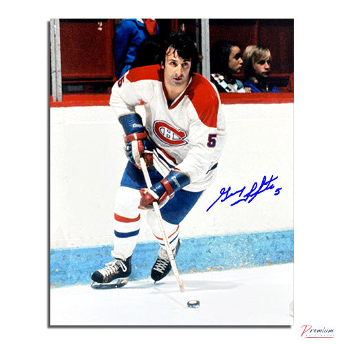 Guy Lapointe Montreal Canadiens Signed 8x10 Photograph Carrying the Puck