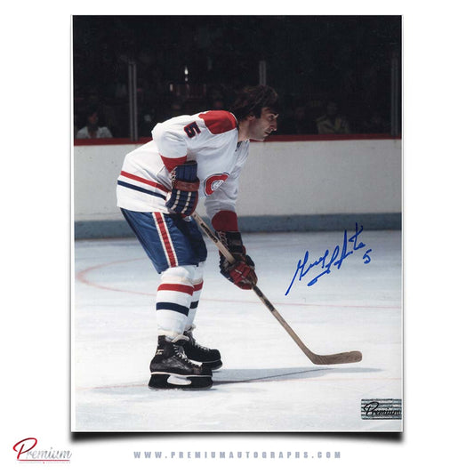 Guy Lapointe Montreal Canadiens Autographed 8x10 Photograph Faceoff