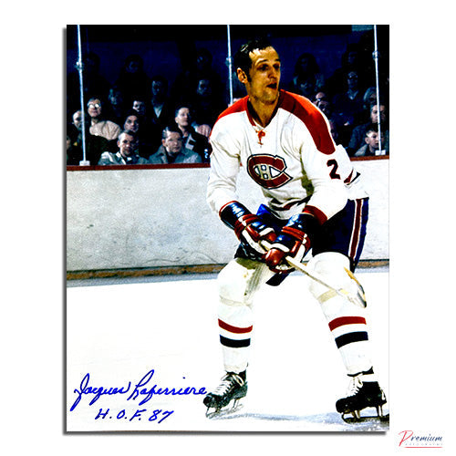 Jacques Laperriere Montreal Canadiens Signed 8x10 Photograph w/ HOF 87 Inscription