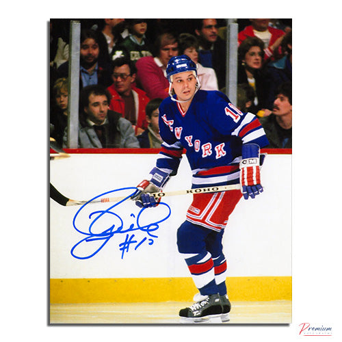 Pierre Larouche New York Rangers Signed 8x10 Photograph Along the Boards