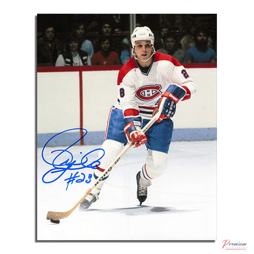 Pierre Larouche Montreal Canadiens Signed 8x10 Photograph Carrying the Puck