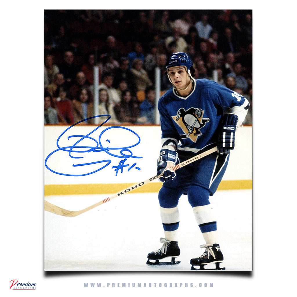 Pierre Larouche Pittsburgh Penguins Signed 8x10 Photograph Skating