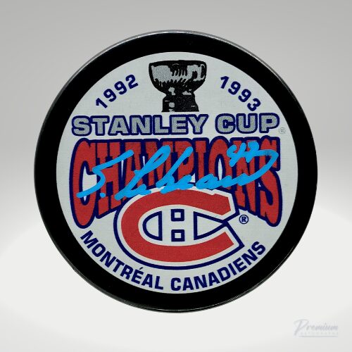 Stephan Lebeau Montreal Canadiens Signed Puck