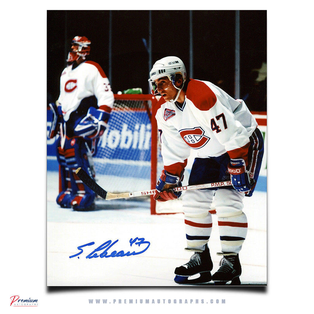 Stephane Lebeau Montreal Candiens Signed 8x10 Photograph with Patrick Roy