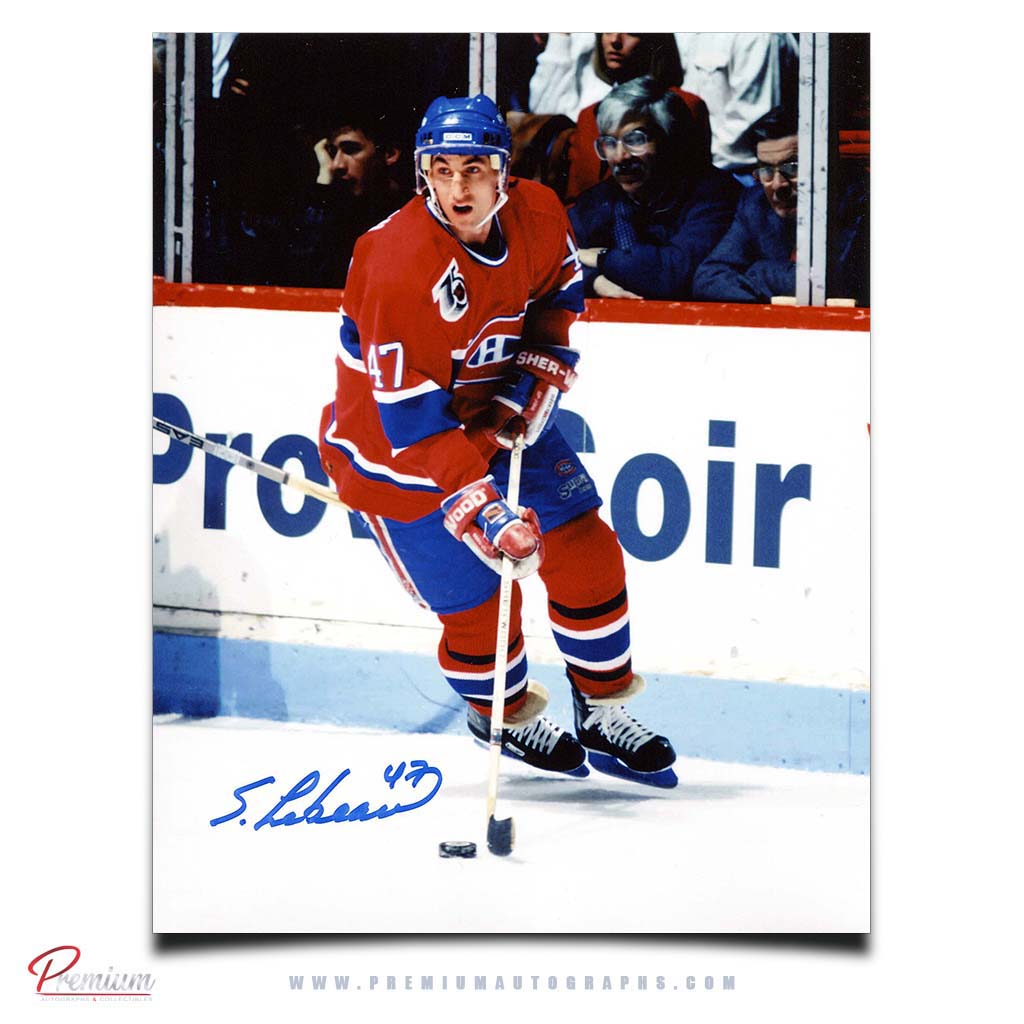 Stephan Lebeau Montreal Canadiens Signed 8x10 Photograph with Puck on Backhand