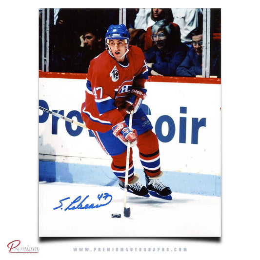 Stephan Lebeau Montreal Canadiens Signed 8x10 Photograph with Puck on Backhand