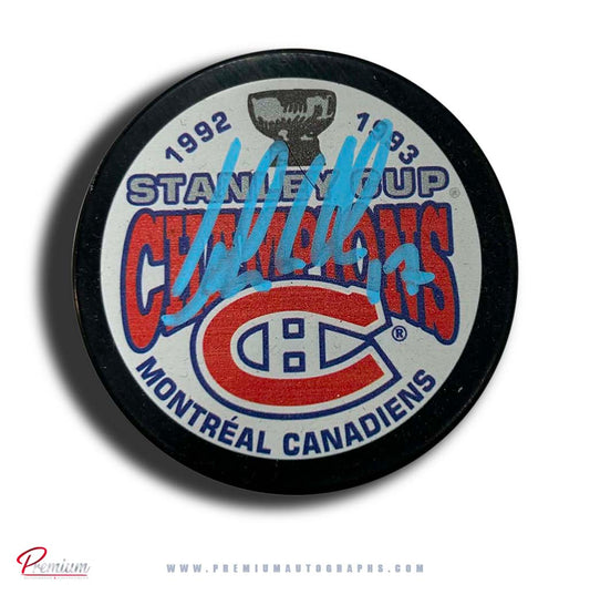 John LeClair Montreal Canadiens Autographed 1992-93 Stanley Cup Puck