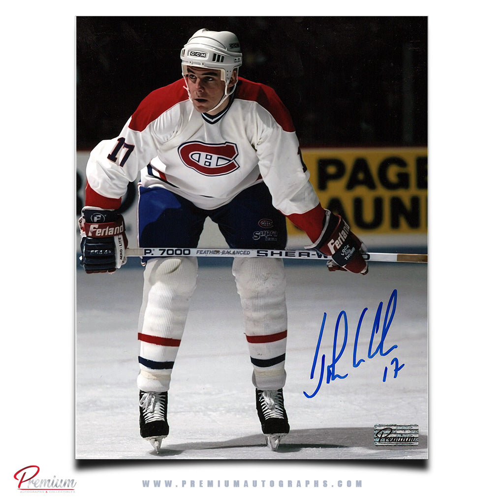 John Leclair Montreal Canadiens Autographed 8x10 Photograph Face Off
