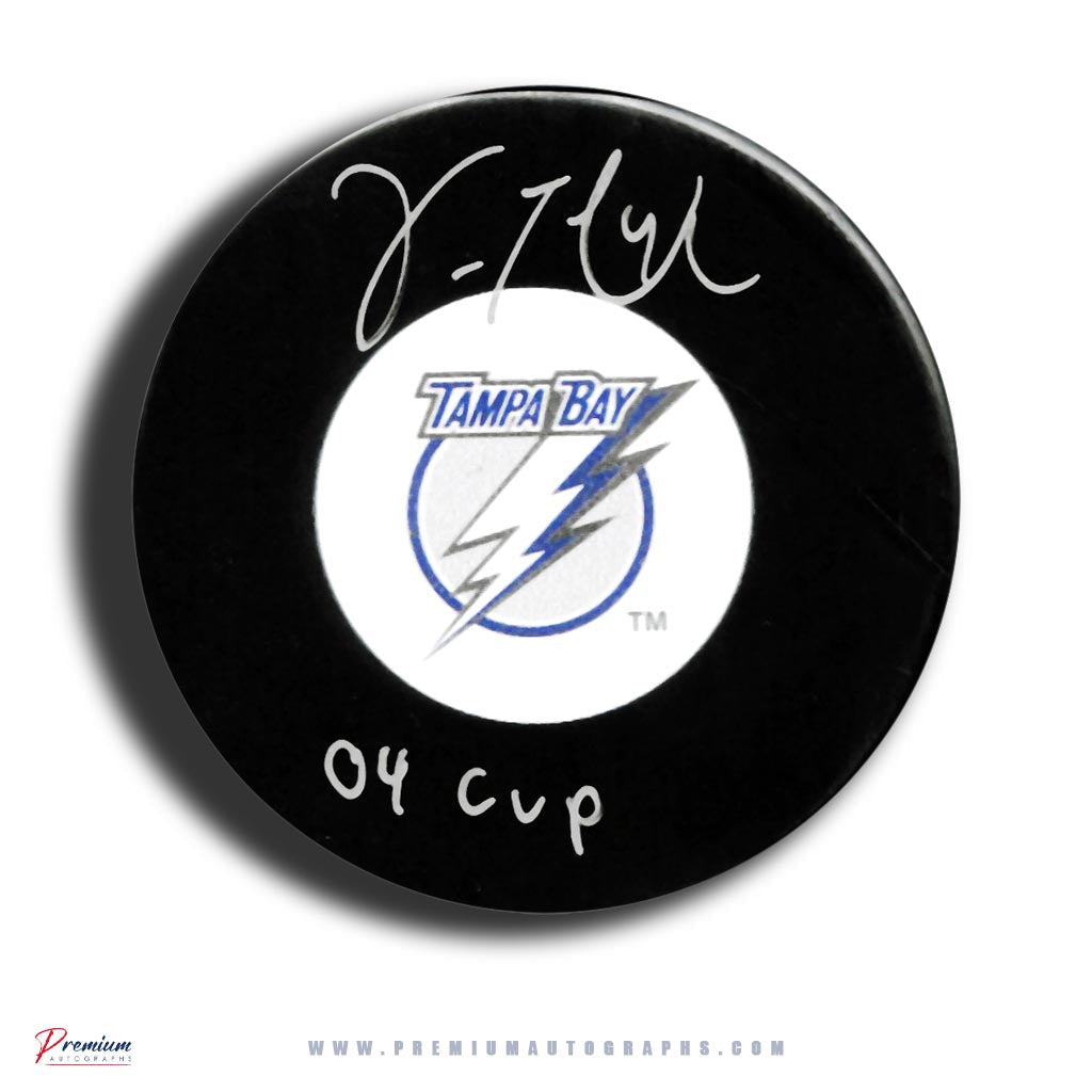 Vincent LeCavalier Tampa Bay Lightning Signed Puck w/ 04 CUP Inscription