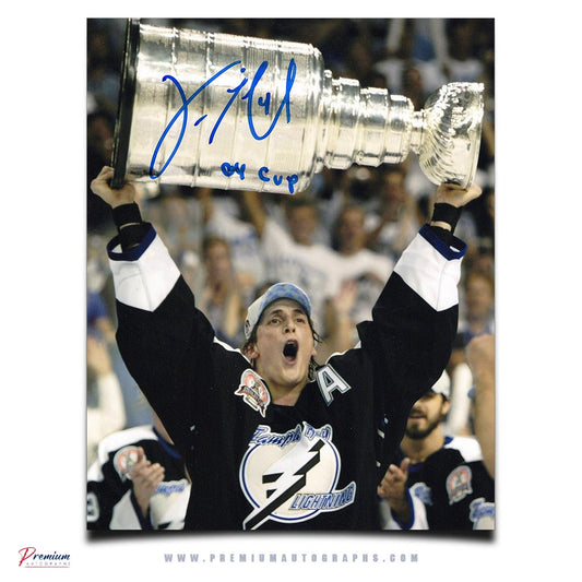 Vincent Lecavalier Tampa Bay Lightning Signed 8x10 Photograph 2005 Stanley Cup w/ 04 Cup Inscription