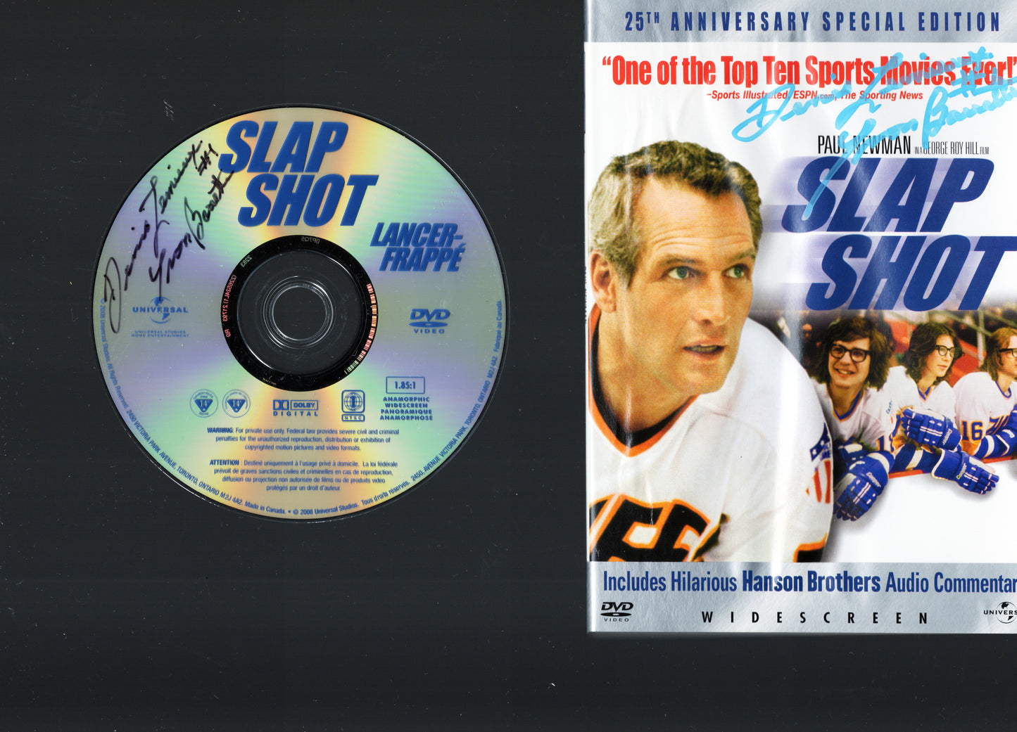 Yvan Barrette Autographed DVD Slapshot lot