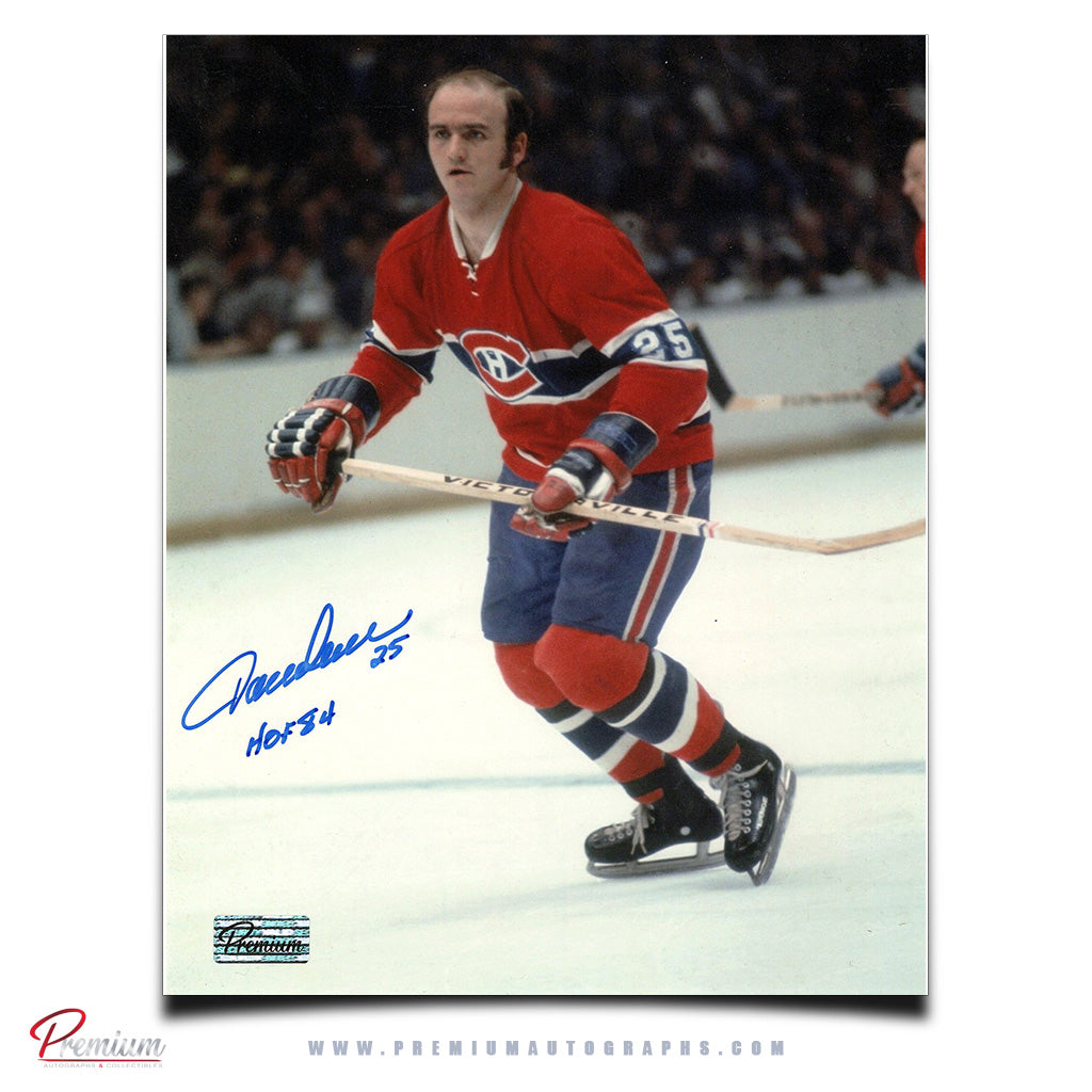 Jacques Lemaire Montreal Canadiens Autographed 8x10 Photograph Intense w/ 1984 HOF Inscription