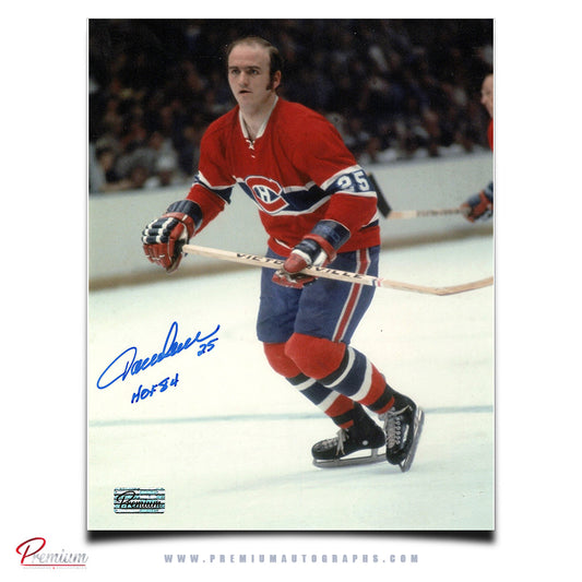 Jacques Lemaire Montreal Canadiens Autographed 8x10 Photograph Intense w/ 1984 HOF Inscription