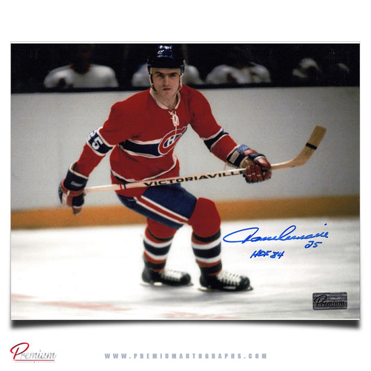 Jacques Lemaire Montreal Canadiens Autographed 8x10 Photograph Focused w/ 1984 HOF Inscription