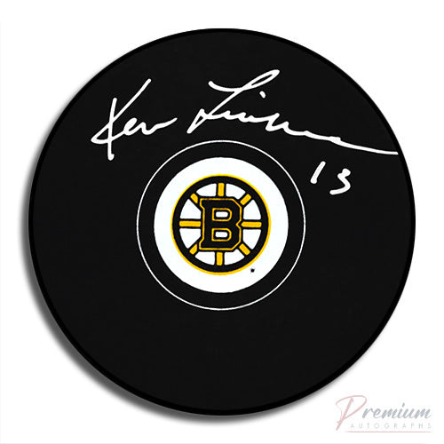 Ken Linseman Boston Bruins Signed Puck