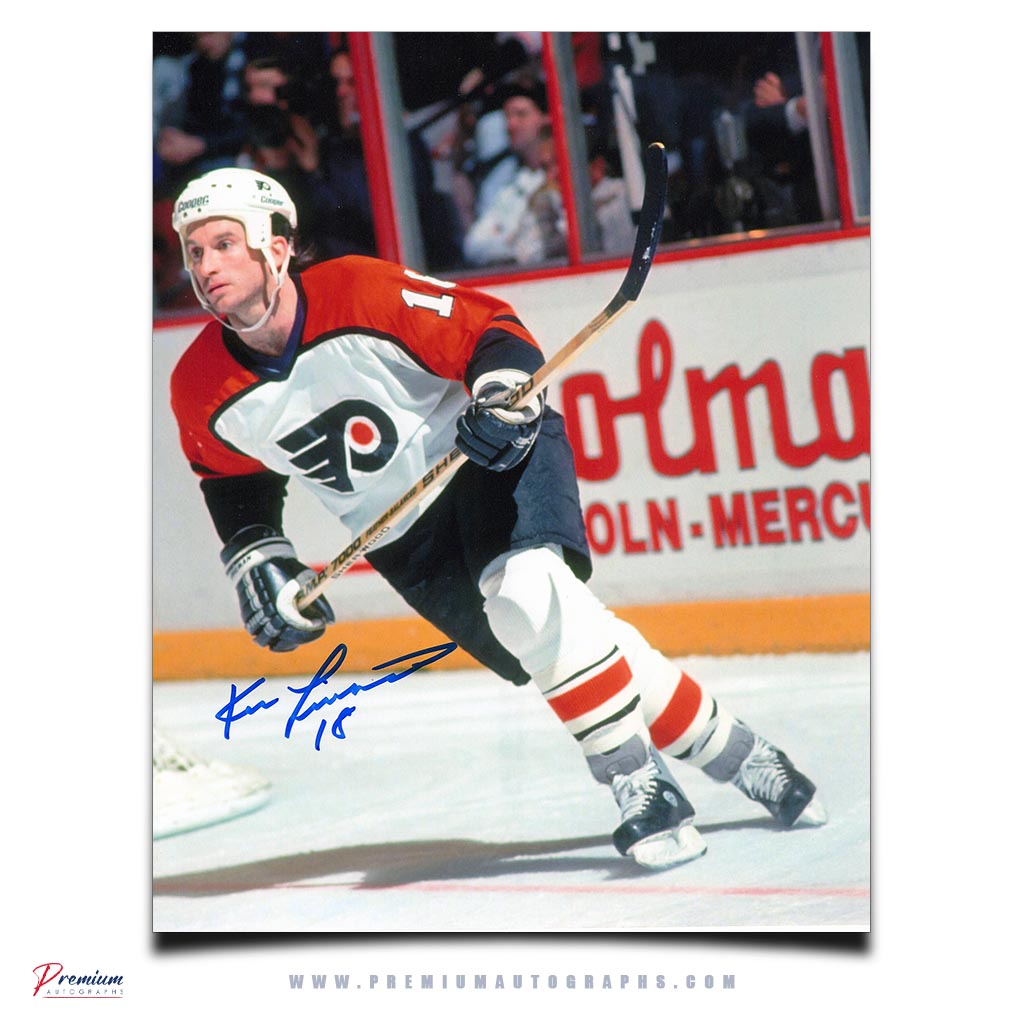 Ken Linseman Philadelphia Flyers Signed 8x10 Photograph Around the Net