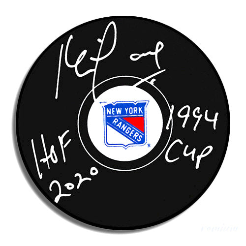 Kevin Lowe New York Rangers Signed Puck w/ 94 Cup & HOF 2020 Inscription