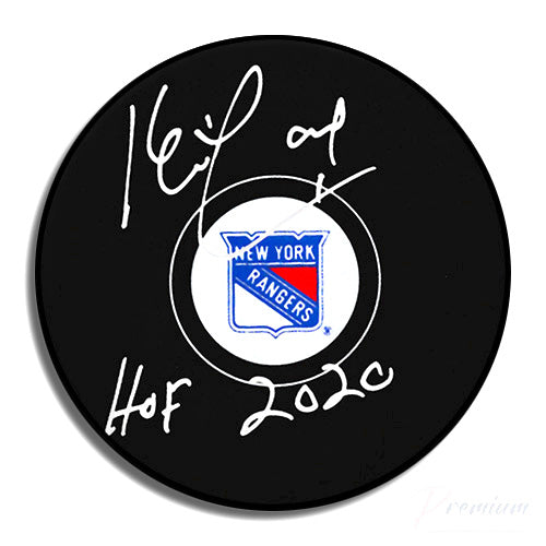 Kevin Lowe New York Rangers Signed Puck w/ HOF 2020 Inscription