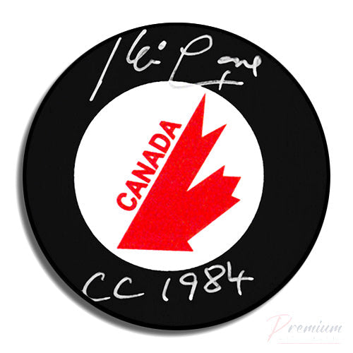 Kevin Lowe Canada Signed Puck w/ CC 84 Inscription