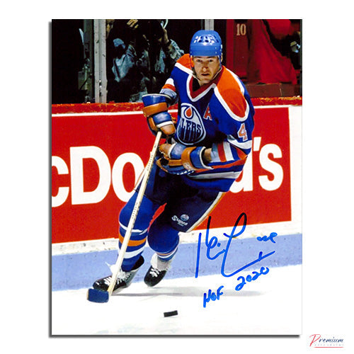 Kevin Lowe Edmonton Oilers Signed 8x10 Photograph w/ HOF 2020 Inscription