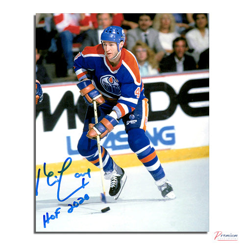 Kevin Lowe Edmonton Oilers Signed 8x10 Photograph w/ HOF 2020 Inscription