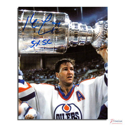 Kevin Lowe Edmonton Oilers Signed 8x10 Photograph w/ 5x SC Inscription