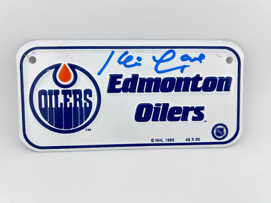 Kevin Lowe Autographed Edmonton Oilers Mini License Plate