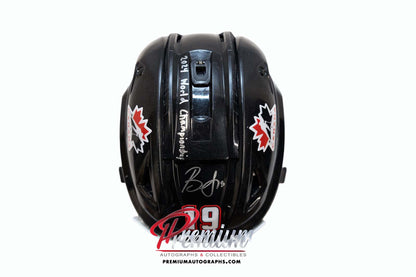 Brianne Jenner Team Canada Game Used Helmet 2024 World Championship Inscription