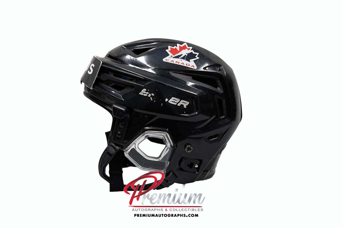 Brianne Jenner Team Canada Game Used Helmet 2024 World Championship Inscription