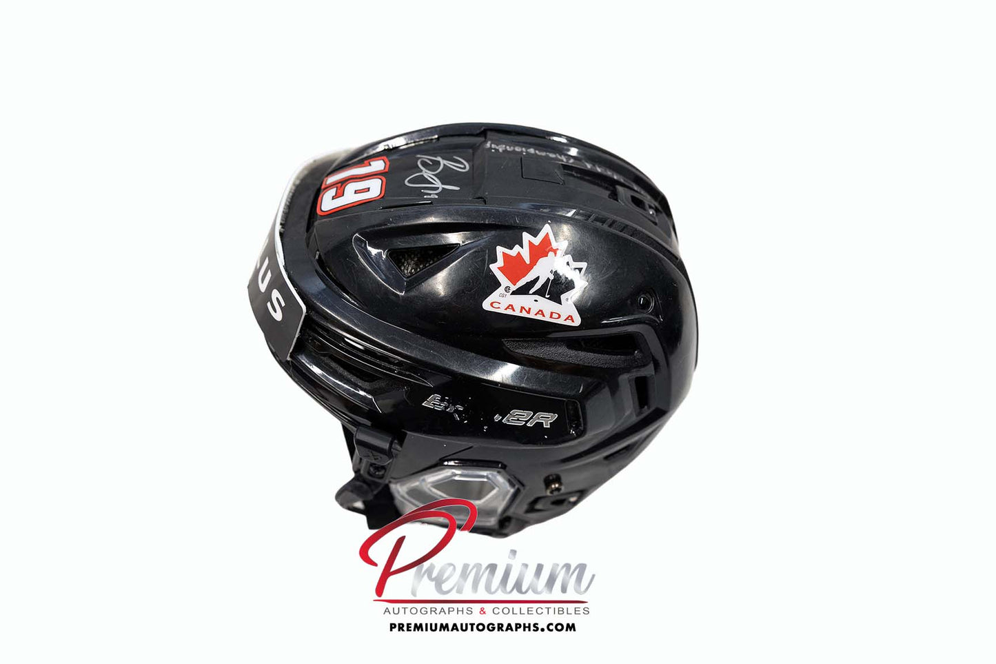 Brianne Jenner Team Canada Game Used Helmet 2024 World Championship Inscription