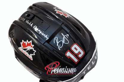 Brianne Jenner Team Canada Game Used Helmet 2024 World Championship Inscription