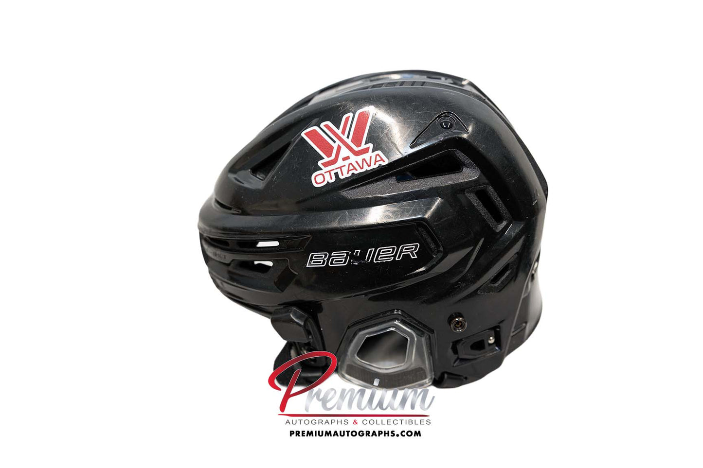 Brianne Jenner Ottawa Charge Game Used Helmet 2024 Inaugural PWHL Inscription
