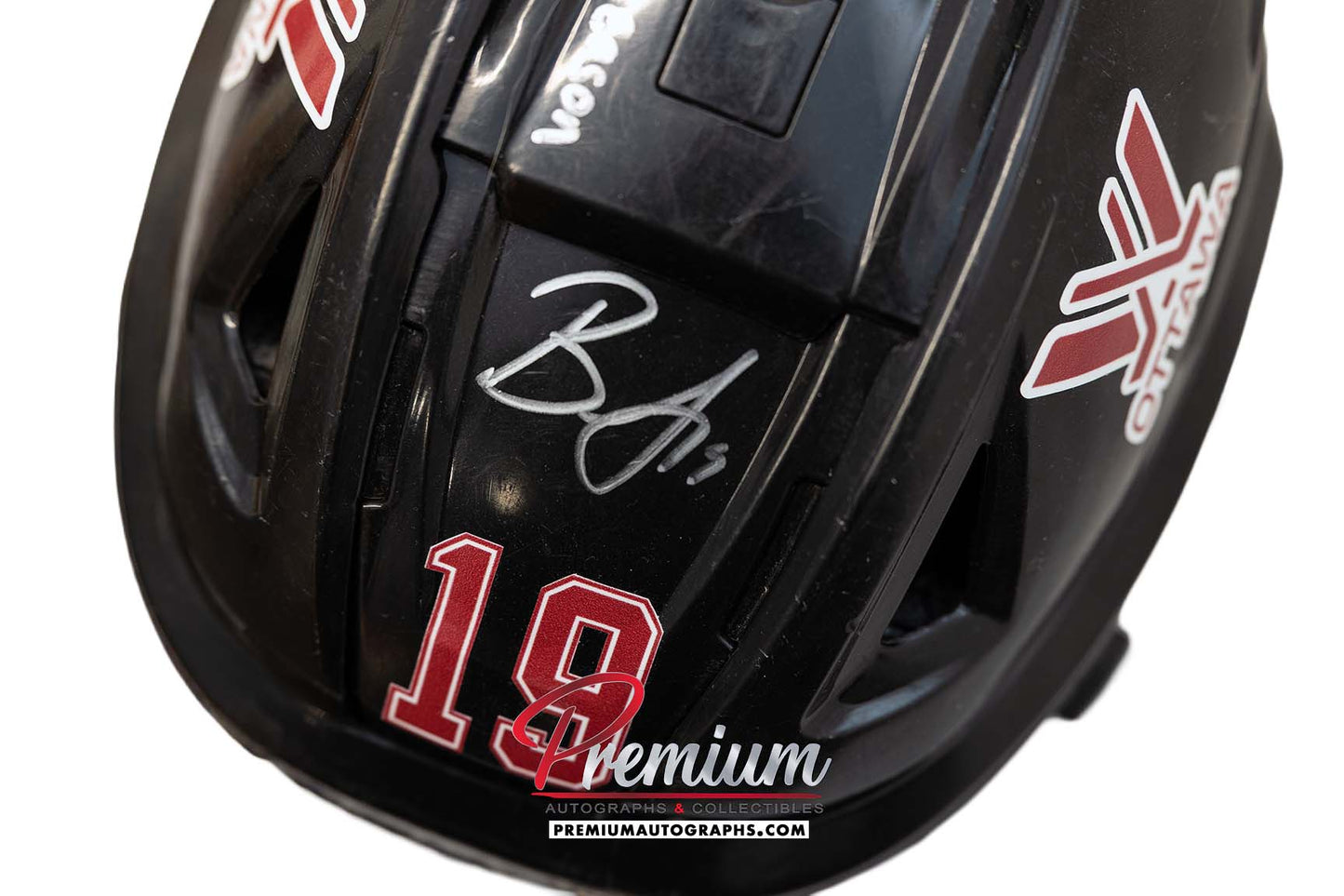 Brianne Jenner Ottawa Charge Game Used Helmet 2024 Inaugural PWHL Inscription