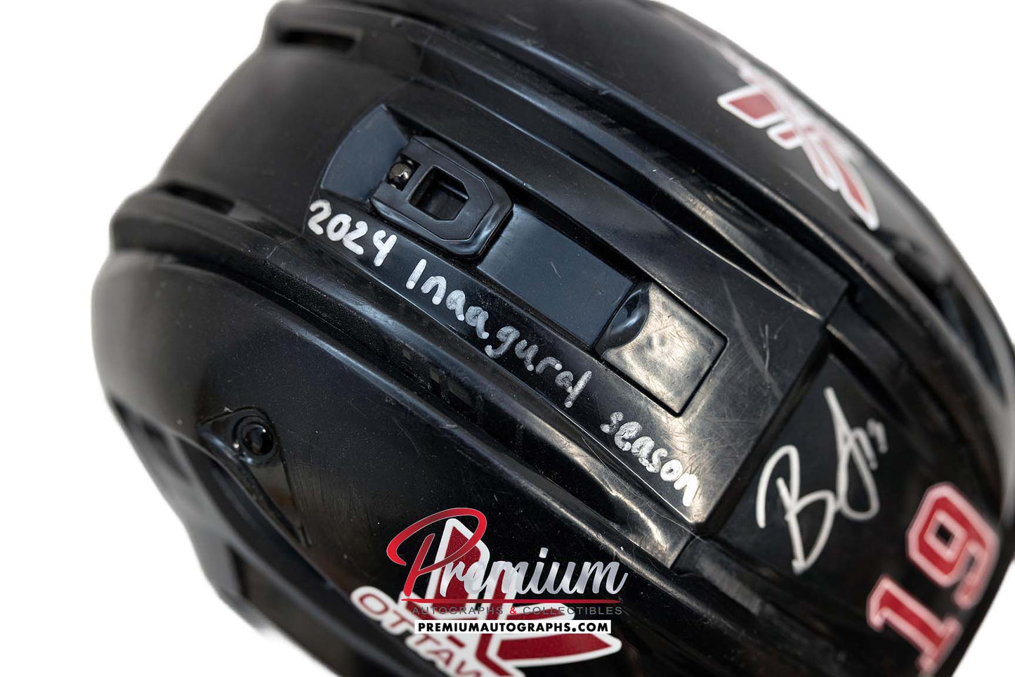 Brianne Jenner Ottawa Charge Game Used Helmet 2024 Inaugural PWHL Inscription