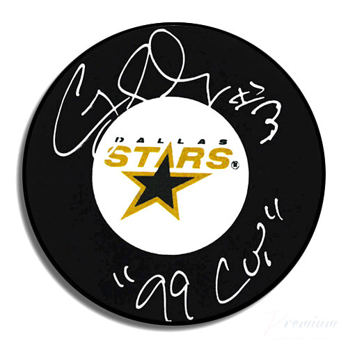 Craig Ludwig Dallas Stars Signed Puck w/ 99 Cup Inscription