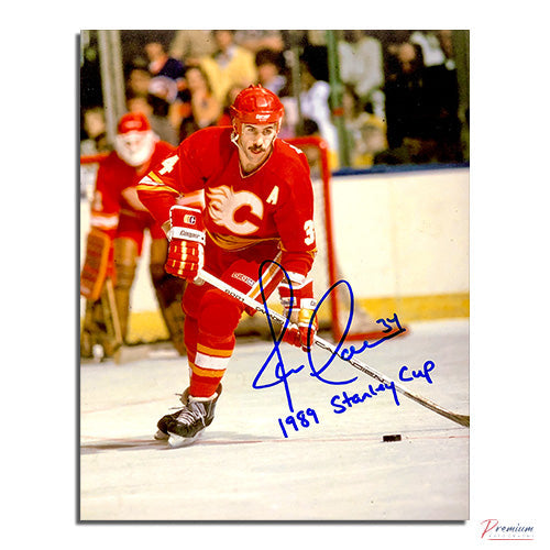 Jamie Macoun Calgary Flames Signed 8x10 Photograph w/ 1989 Stanley Cup Inscription